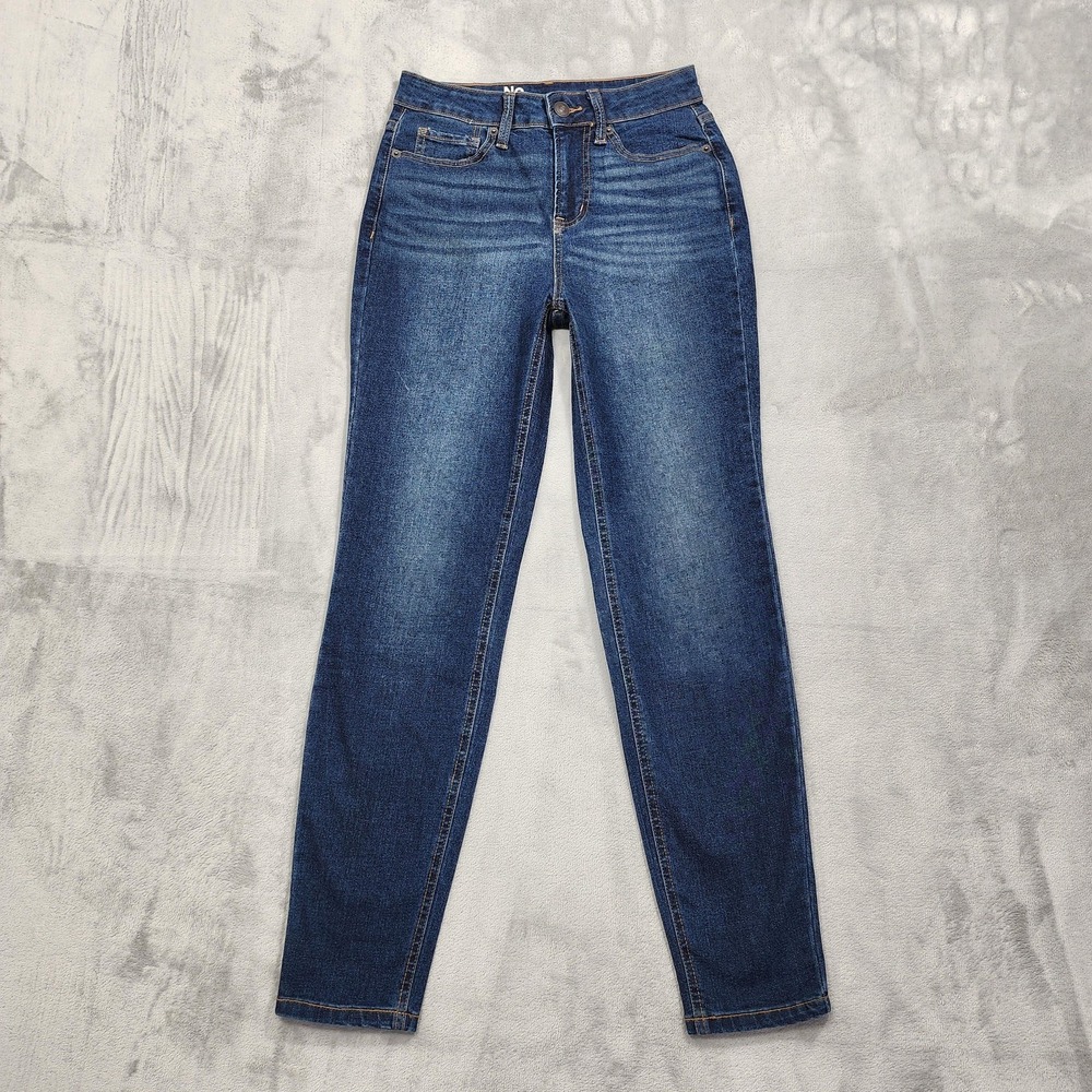 No Boundaries Jeans Womens‎ 0 Juniors Blue Mid Rise Skinny Stretch Denim Casual